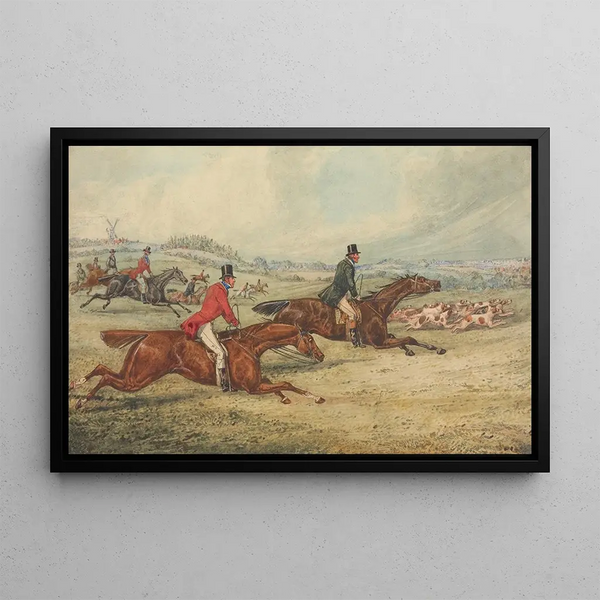 Pleine course, gardons la tête - Henry Thomas Alken — framed artwork on a wall