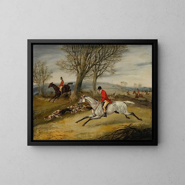 Hunting with hounds - Henry Thomas Alken — framed artwork on a wall