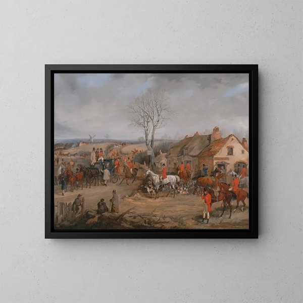 Hunting scene: The meeting - Henry Thomas Alken — framed artwork on a wall