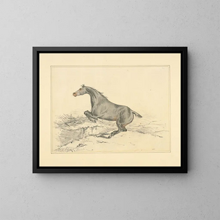 a jumping horse - Henry Thomas Alken — framed artwork on a wall