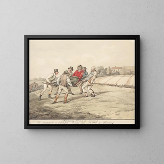 qualified horses and unqualified riders returning home in triumph, he despised an easy lazy life and took up hunting - Henry Thomas Alken — framed artwork on a wall