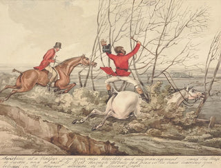 Horses qualified and unqualified riders slipping away from a rasp due to your own shyness and poor management - Henry Thomas Alken — artwork view