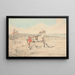 Cavalier clinging to a gray horse after a fall - Henry Thomas Alken — framed artwork on a wall