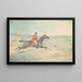 Cavalier sur un cheval brun sautant un mur - Henry Thomas Alken — framed artwork on a wall
