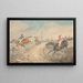 Course d'obstacles Le champ sautant dans et hors d'une allée - Henry Thomas Alken — framed artwork on a wall