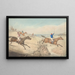 Steeplechase Race: the field crossing a low barrier and a stream - Henry Thomas Alken — framed artwork on a wall
