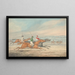 Steeplechase race painting with three galloping riders to the right, mounted spectators in the background - Henry Thomas Alken — framed artwork on a wall