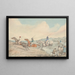 the obstacle course painting featuring three riders crossing a stream with spectators on the right - Henry Thomas Alken — framed artwork on a wall