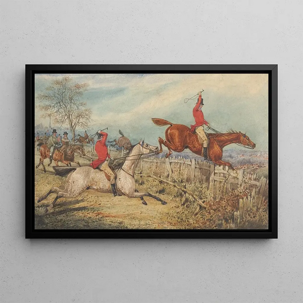 The jump that will exclude many and make the thing selective - Henry Thomas Alken — framed artwork on a wall