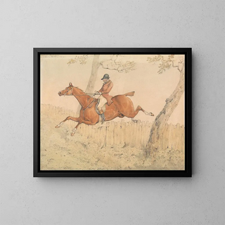 Overlooking a park fence and doing things easily - Henry Thomas Alken — framed artwork on a wall