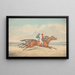Two jockeys galloping side by side to the right - Henry Thomas Alken — framed artwork on a wall