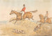 Two horsemen and a couple of dogs crossing a wall - Henry Thomas Alken — artwork view