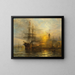 a Danish steamship moored at a lively quay - Henry Thomas Dawson — framed artwork on a wall