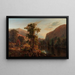 Autumn River Landscape Painting - Henry W Kemper — framed artwork on a wall