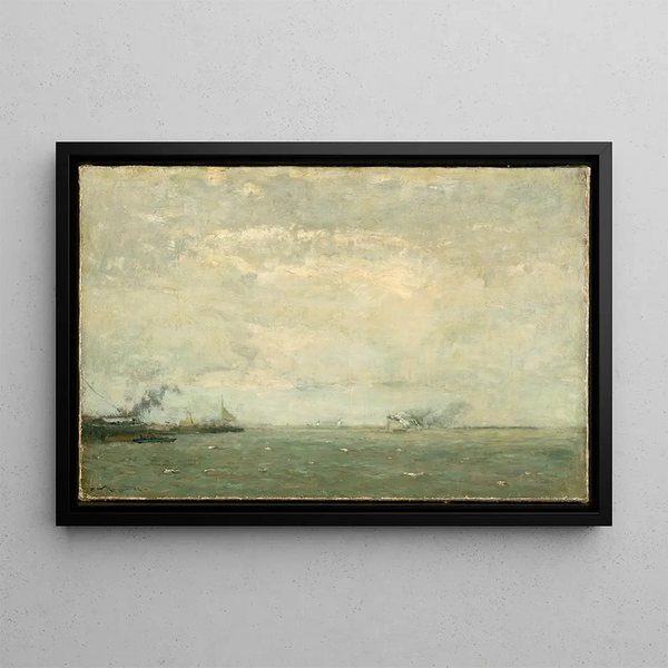 Marine landscape painting - Henry Ward Ranger — framed artwork on a wall