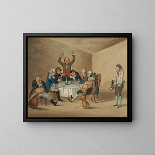 A Long Story - Henry William Bunbury — framed artwork on a wall