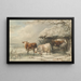 Cows in Winter - Henry Willis — framed artwork on a wall