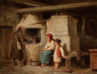 in a peasant cottage - Henryk Pillati — artwork view