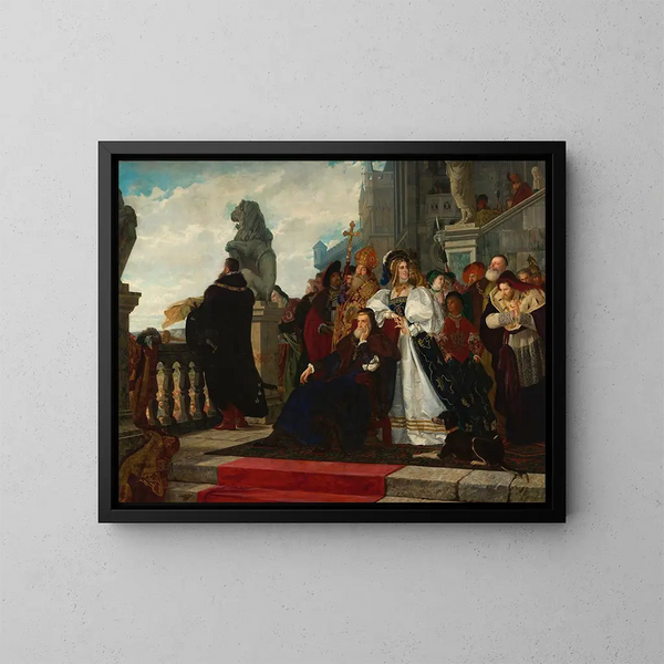 War of the Chickens - Henryk Rodakowski — framed artwork on a wall