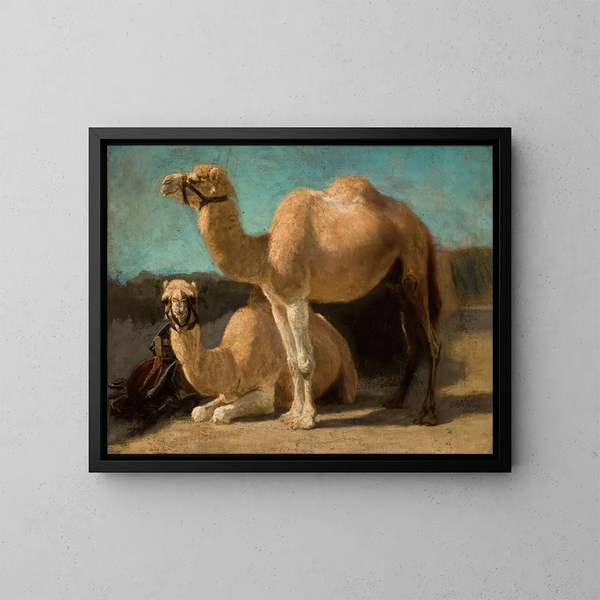 Two Camels - Henryk Rodakowski — framed artwork on a wall