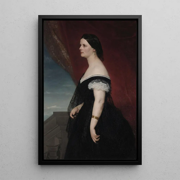 Portrait of the wife - Henryk Rodakowski — framed artwork on a wall
