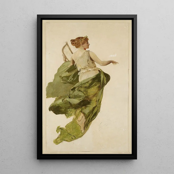 Allégorie de la musique sketch for the stage curtain project of the Słowacki Theatre in Kraków - Henryk Siemiradzki — framed artwork on a wall