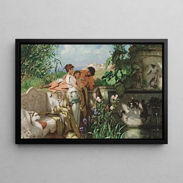 Near the Fountain - Henryk Siemiradzki — framed artwork on a wall