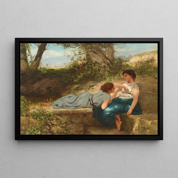La Conversation - Henryk Siemiradzki — framed artwork on a wall