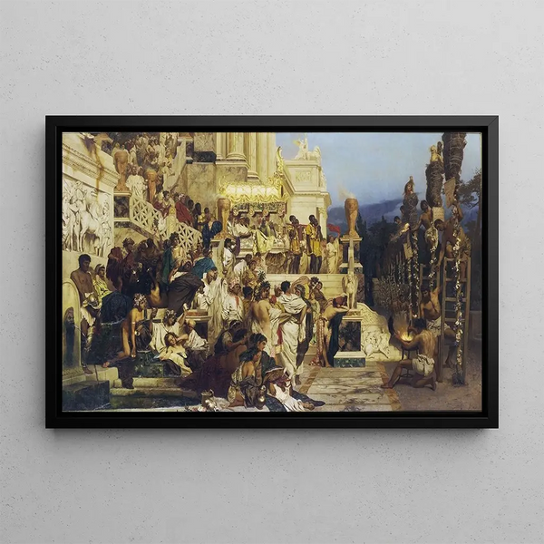 Les Torches de Néron - Henryk Siemiradzki — framed artwork on a wall