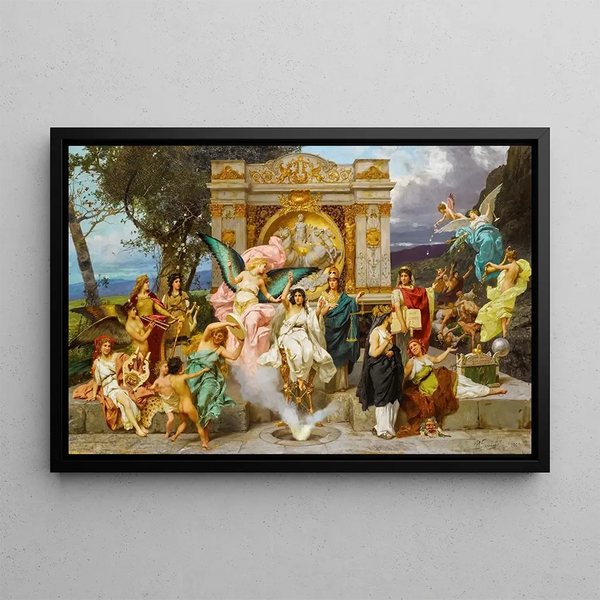 Parnassus Painting - Henryk Siemiradzki — framed artwork on a wall