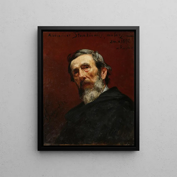 Portrait painting by the artist Aleksander Stankiewicz - Henryk Siemiradzki — framed artwork on a wall