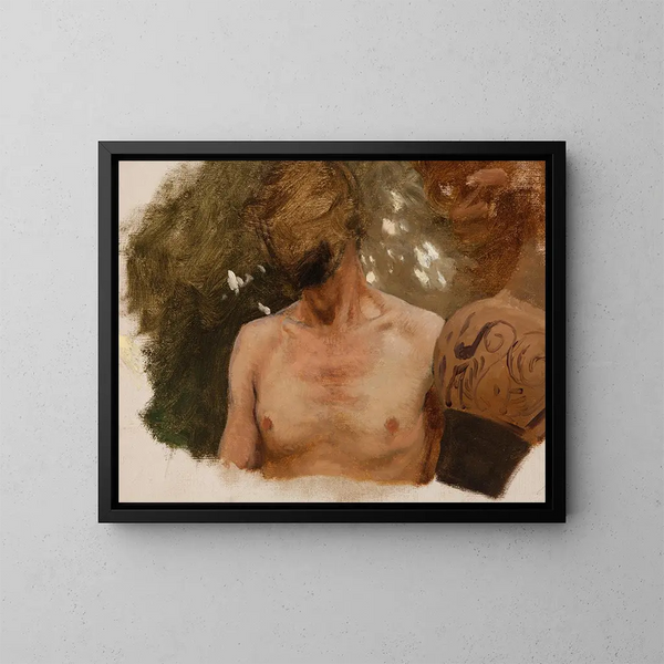 Study of the bust of a young nude with a vase - Henryk Siemiradzki — framed artwork on a wall
