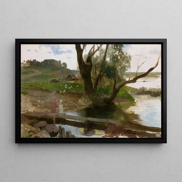View of the Wisocz River - Henryk Siemiradzki — framed artwork on a wall