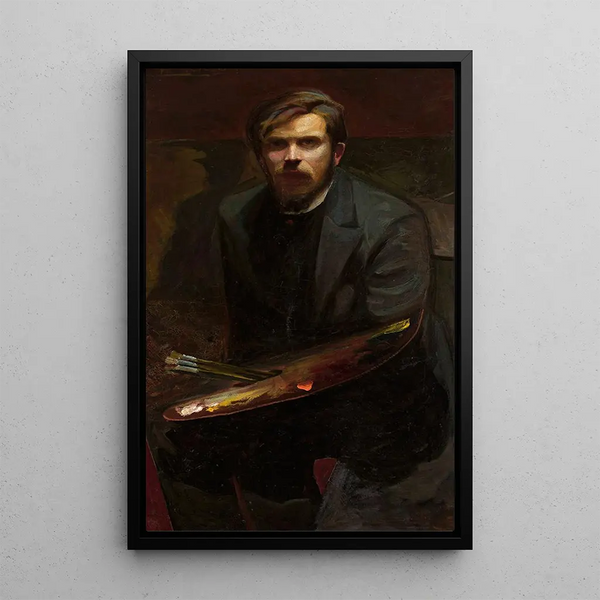 Self-portrait - Henryk Szczygliński — framed artwork on a wall
