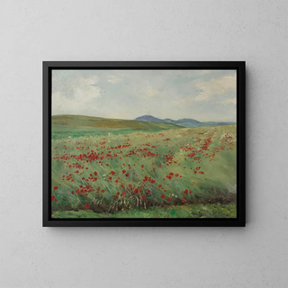 Field of Poppies - Henryk Weyssenhoff — framed artwork on a wall