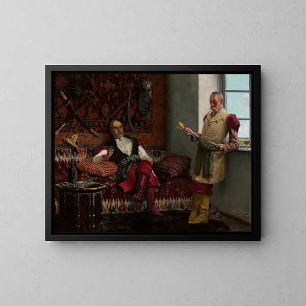 Scene of Nobility History of the Kinzhal History of the Yatagan - Henryk Weyssenhoff — framed artwork on a wall