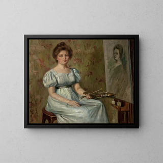 Self-portrait - Henryka Beyer-Czerniewska — framed artwork on a wall