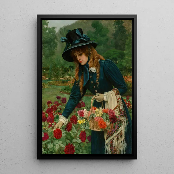 La marchande de fleurs - Herbert Gustave Schmalz — framed artwork on a wall