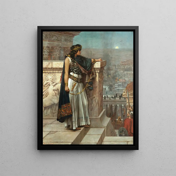 The Last Look of Zenobia at Palmyra - Herbert Gustave Schmalz — framed artwork on a wall