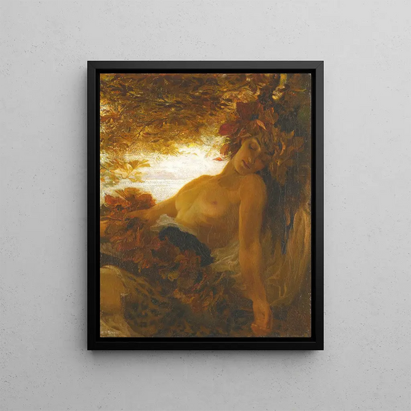 Autumn Painting - Herbert James Draper — framed artwork on a wall
