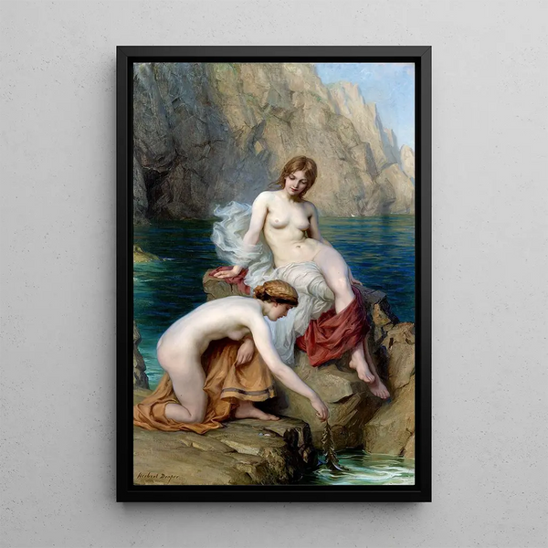 by the Summer Seas - Herbert James Draper — framed artwork on a wall