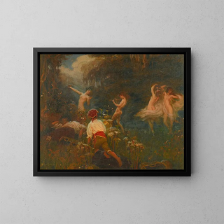 Vintage First Sketch for the Morning - Herbert James Draper — framed artwork on a wall