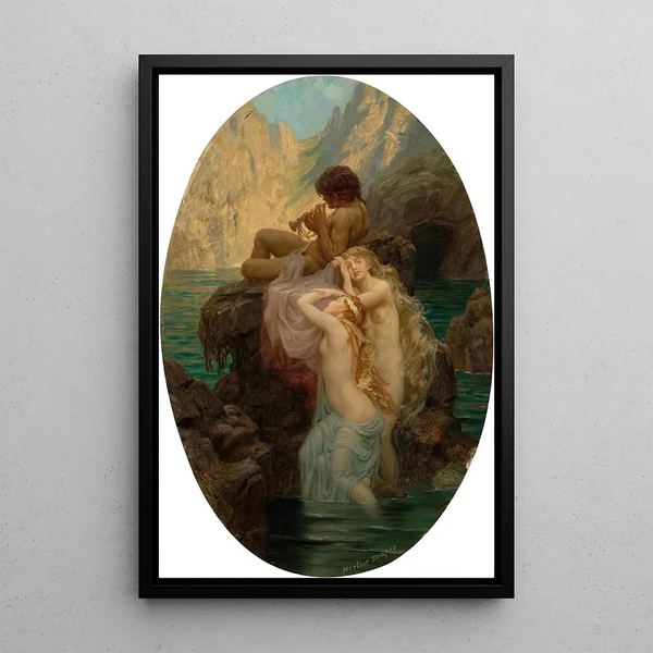 Melodies of the Sea - Herbert James Draper — framed artwork on a wall
