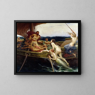 Ulysses and the Sirens - Herbert James Draper — framed artwork on a wall