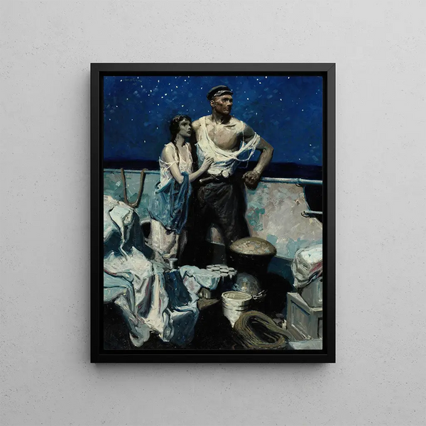 Hurricane Harvest Starry Night - Herbert Morton Stoops — framed artwork on a wall