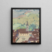 Place de l'église et champs - Herbert von Reyl-Hanisch — framed artwork on a wall