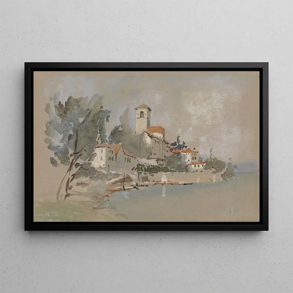 a villa near the sea - Hercules Brabazon Brabazon — framed artwork on a wall