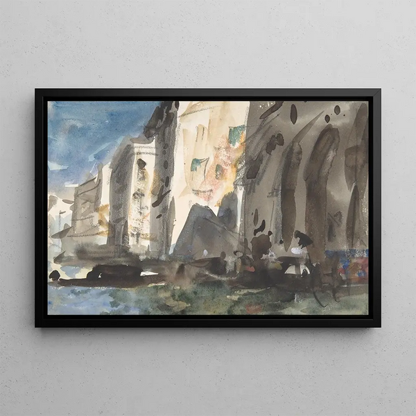 Pont sur le Grand Canal à Venise - Hercules Brabazon Brabazon — framed artwork on a wall