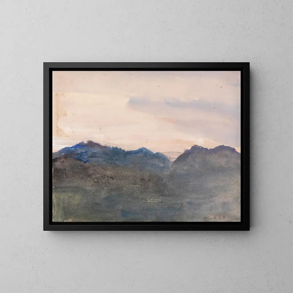 Evening landscape - Hercules Brabazon Brabazon — framed artwork on a wall