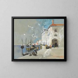 Fish Baskets Painting, Chioggia, south of Venice - Hercules Brabazon Brabazon — framed artwork on a wall